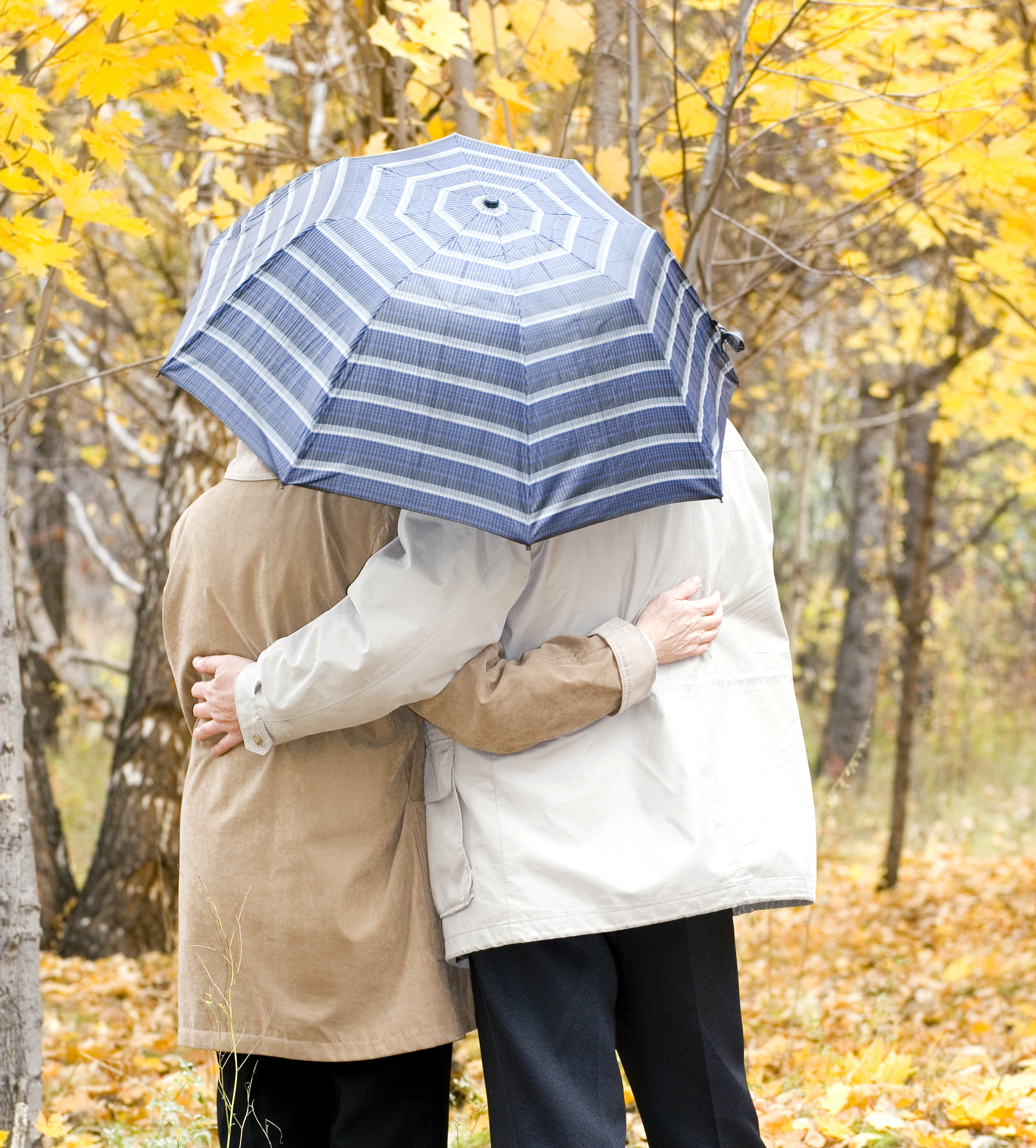 Couple under umbrella